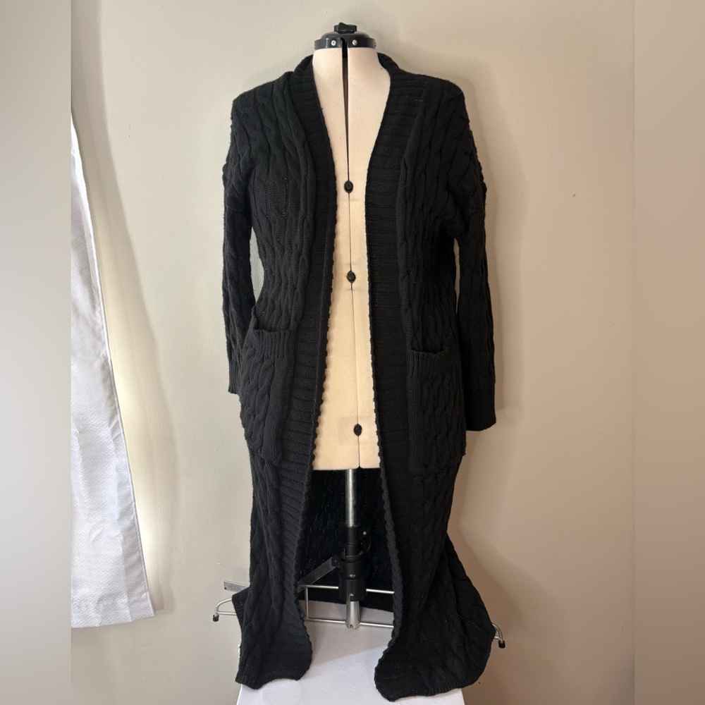 Black Cable Knit Women's Sweater